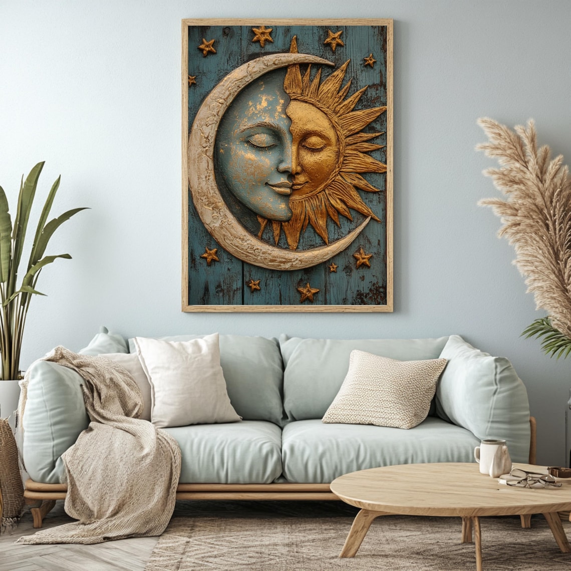 Sun and Moon Vintage Art Print, Mystical Celestial - Image 4