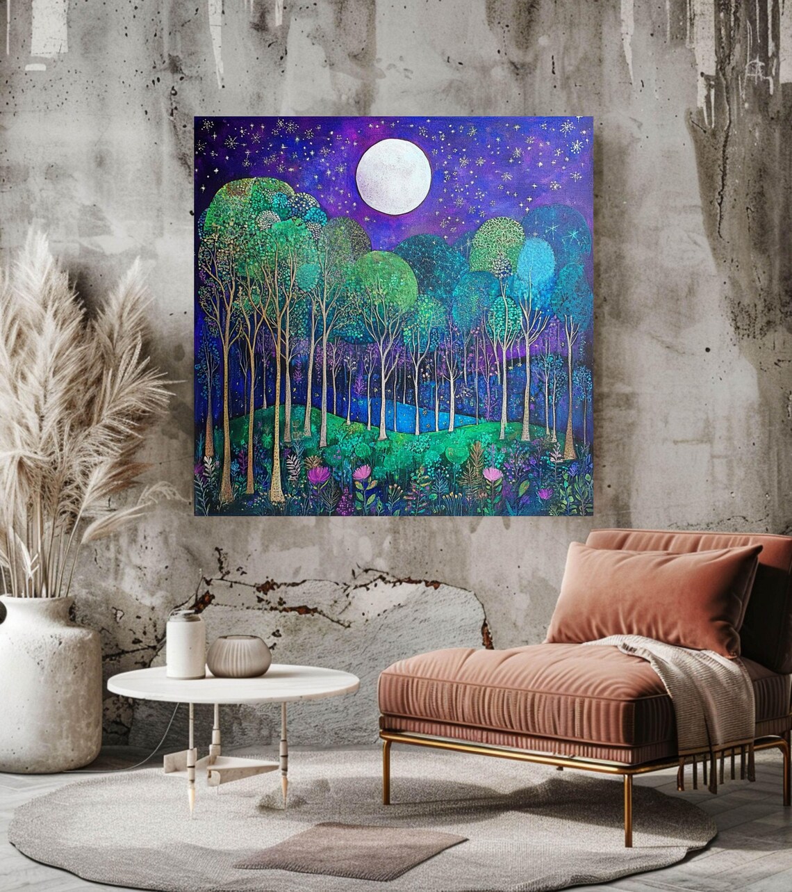 Mystical Nature Boho Art Print, Forest Trees - Image 2