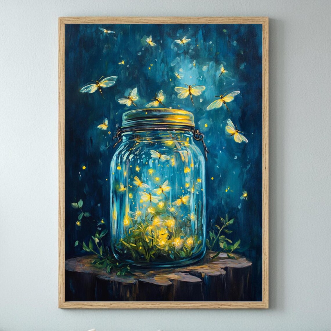 Fireflies, Mystical Nature-Inspired Art Print