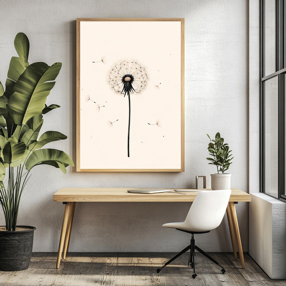Minimalist Dandelion Art Print, Boho Botanical Decor - Image 3