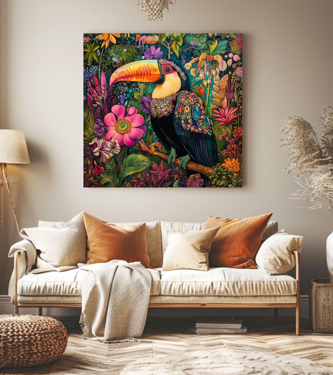Maximalist Toucan Art Print, Tropical Jungle Decor - Image 4