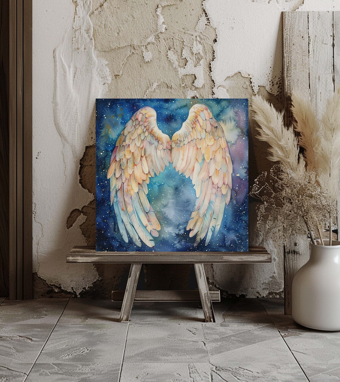 Watercolor Angel Wings, Abstract Angel Art - Image 3