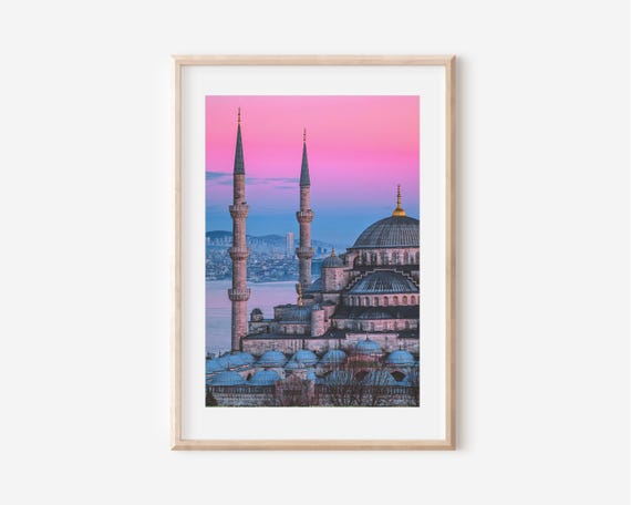 Istanbul Wall Art Sunset Wall Decor Travel Photography Wall Art Turkey Wall Art Modern Minimalist Poster Mosque Art Decor