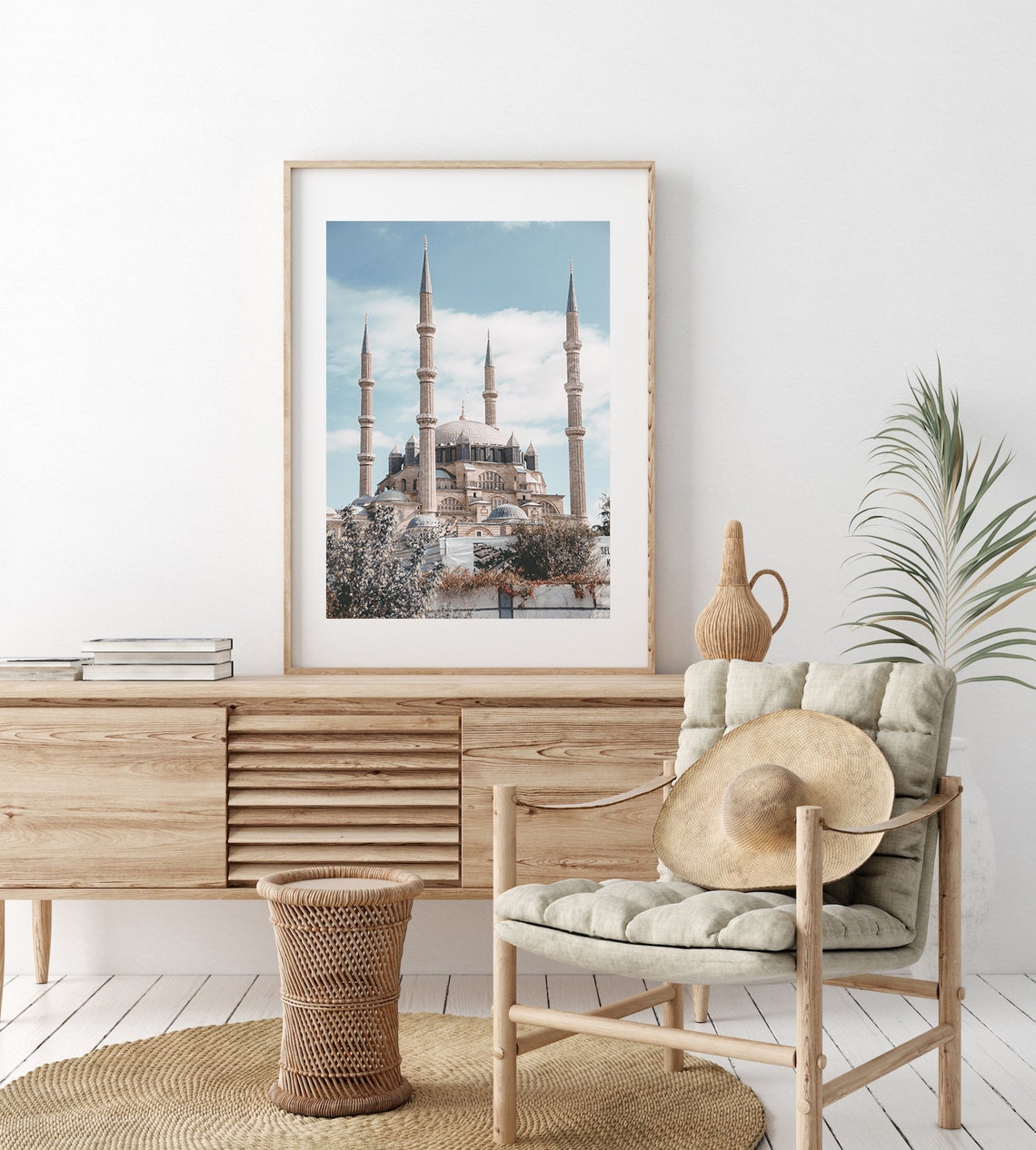Grand Ottoman Mosque Four Minarets Domed Architecture Travel Poster - Image 2