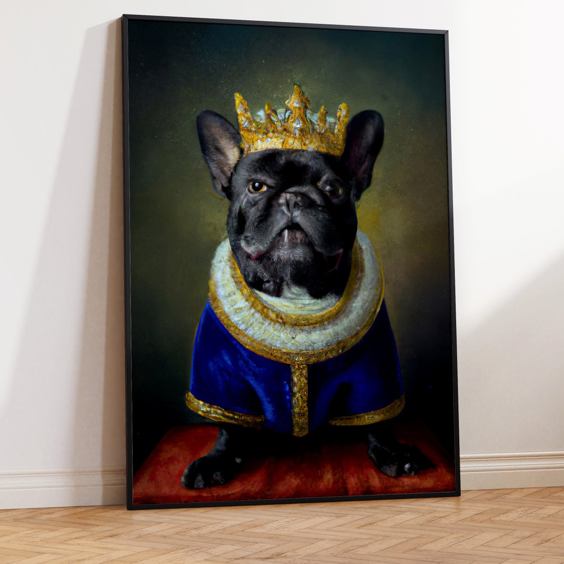 Dog In The Middle Ages French Bulldog Knight Dog Funny Picture Pet Portrait Dog Portrait Oil Painting Oil Painting Dog - Image 2