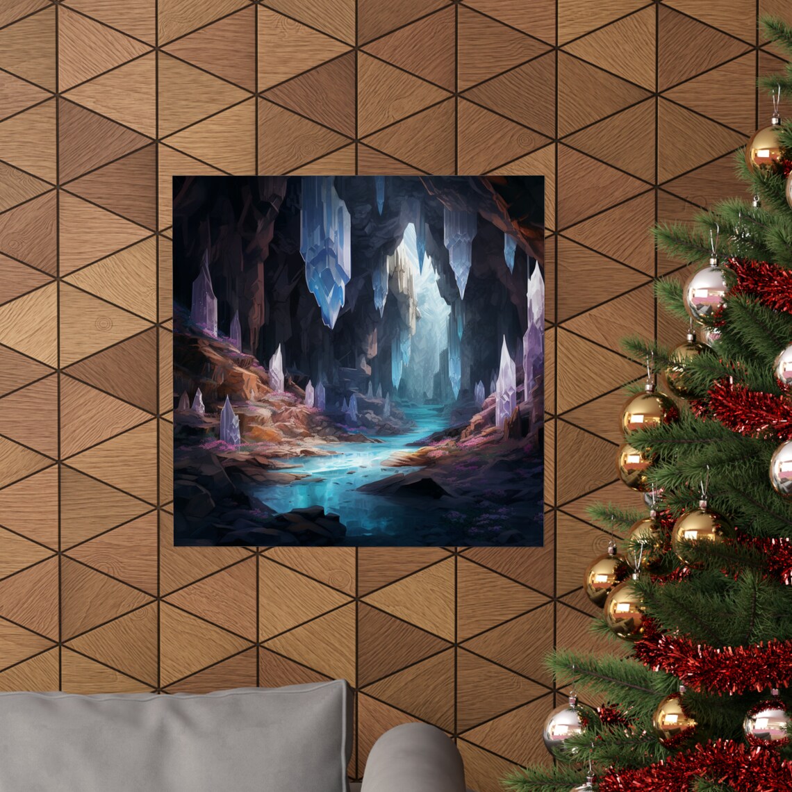 River Flowing Through Crystal Cave, Cave Decor Poster - Image 4