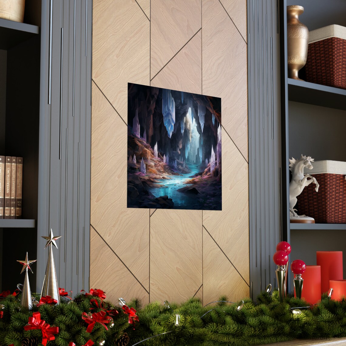River Flowing Through Crystal Cave, Cave Decor Poster - Image 3