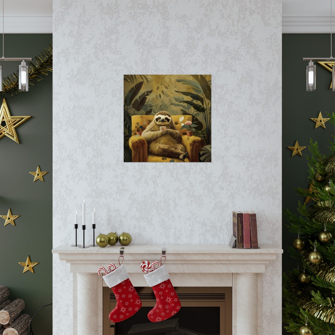 Sloth Therapist Poster, Sloth Humor Art Print - Image 2