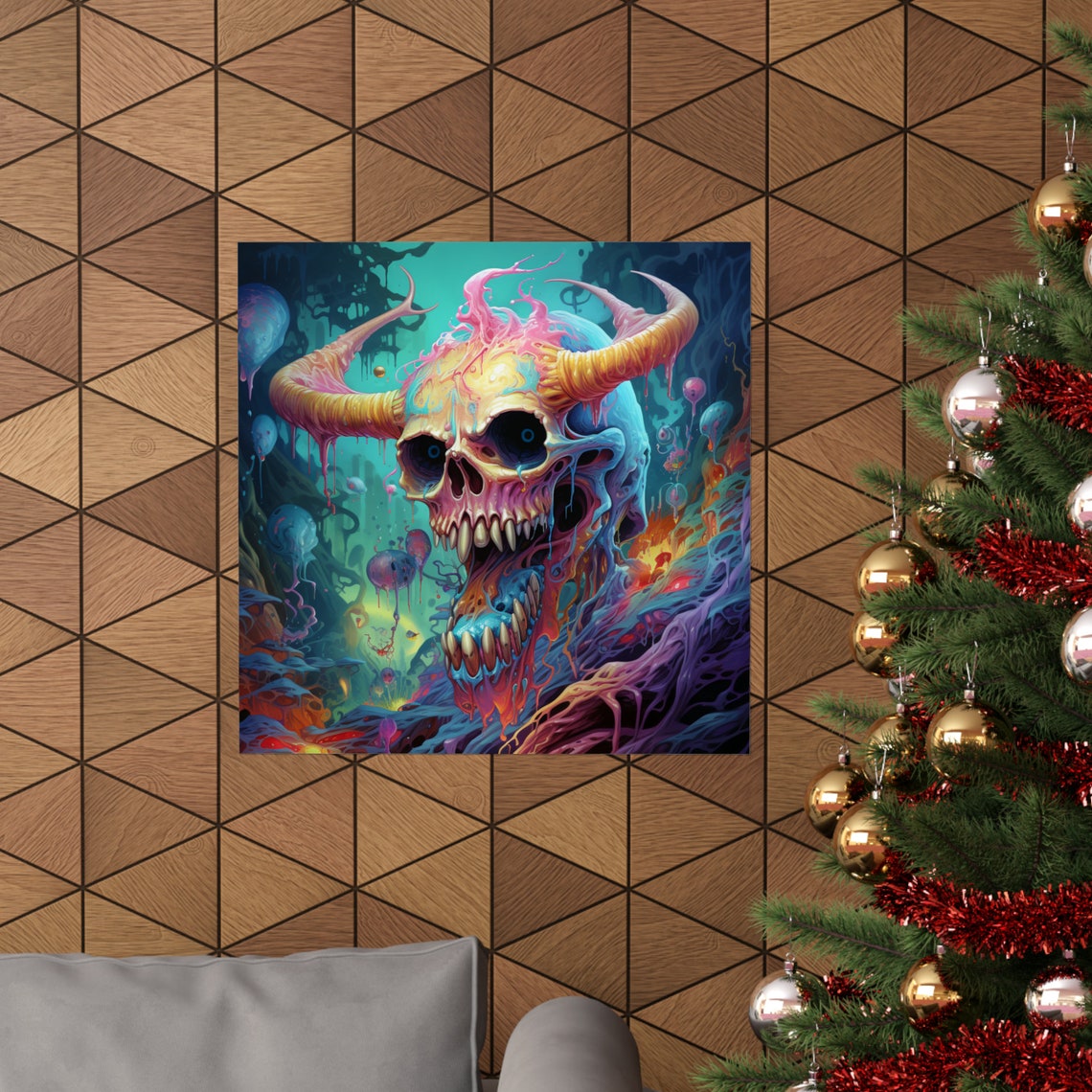 Hollowed Out Trippy Skull, Nightmare Poster - Image 4