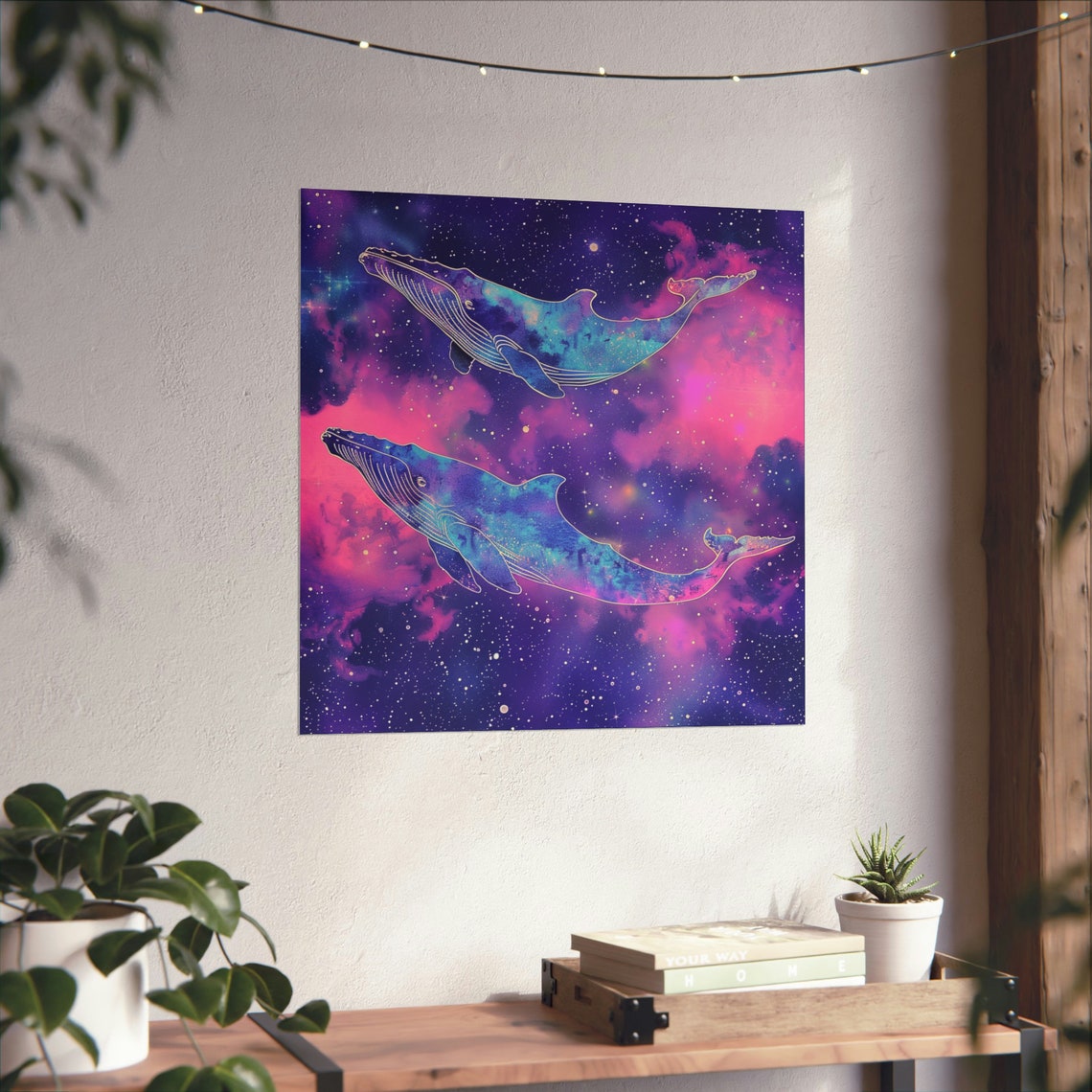 Cosmic Space Whales, Trippy Space Cosmos Art Print