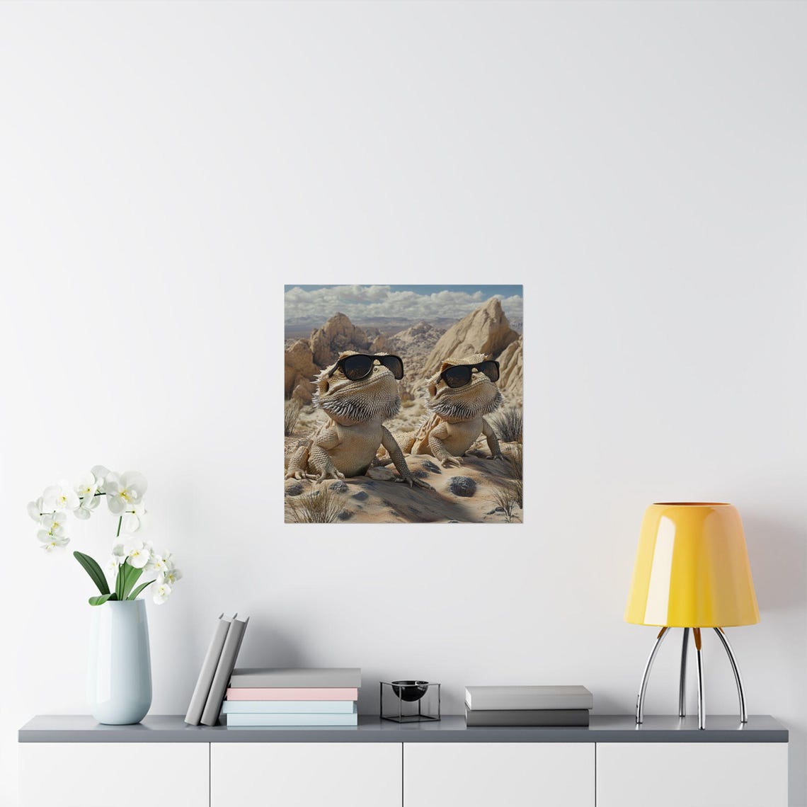Cool Desert Bearded Dragons Poster Print, Reptile Lovers - Image 2