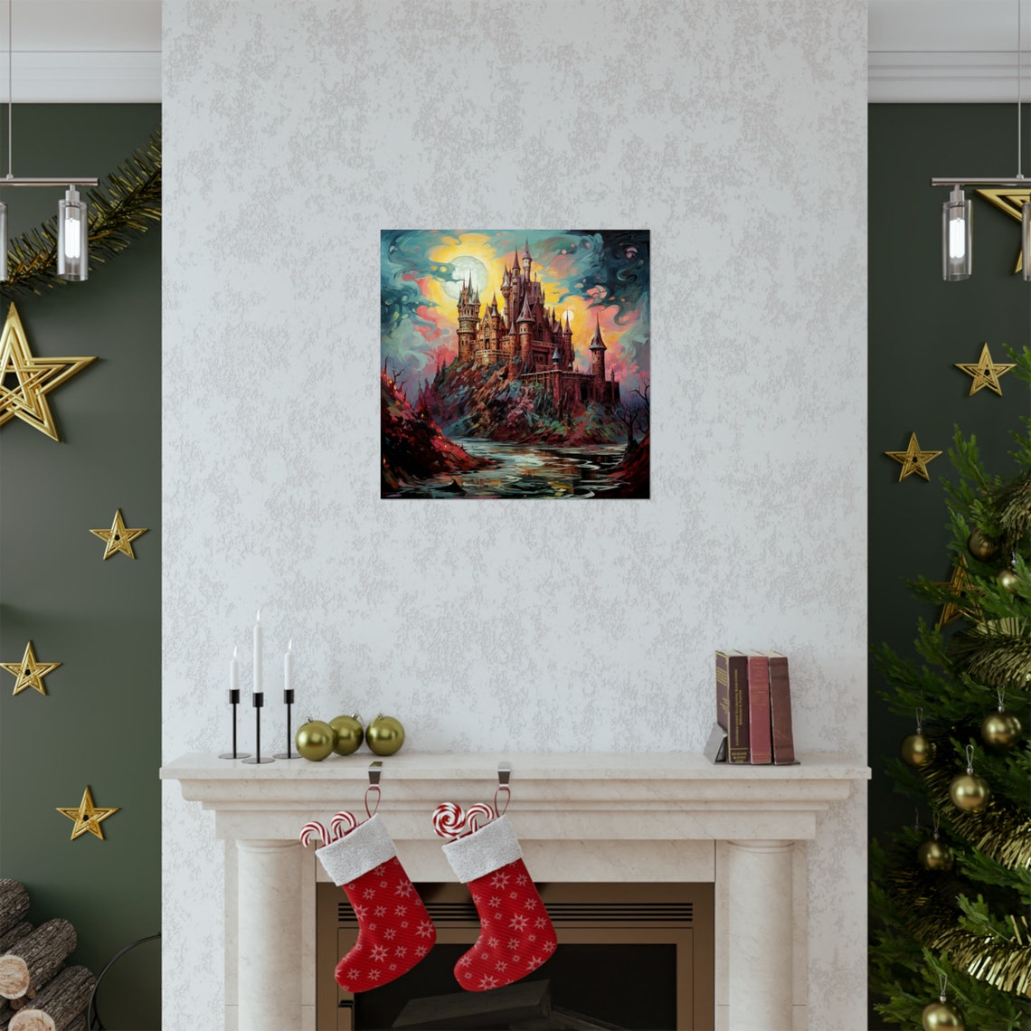 English Castle, Post-Impressionist Style Art Print - Image 2