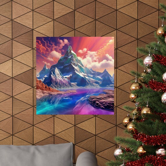 Crystal Clear Reflecting Pool, Magical Mountainside Art Print