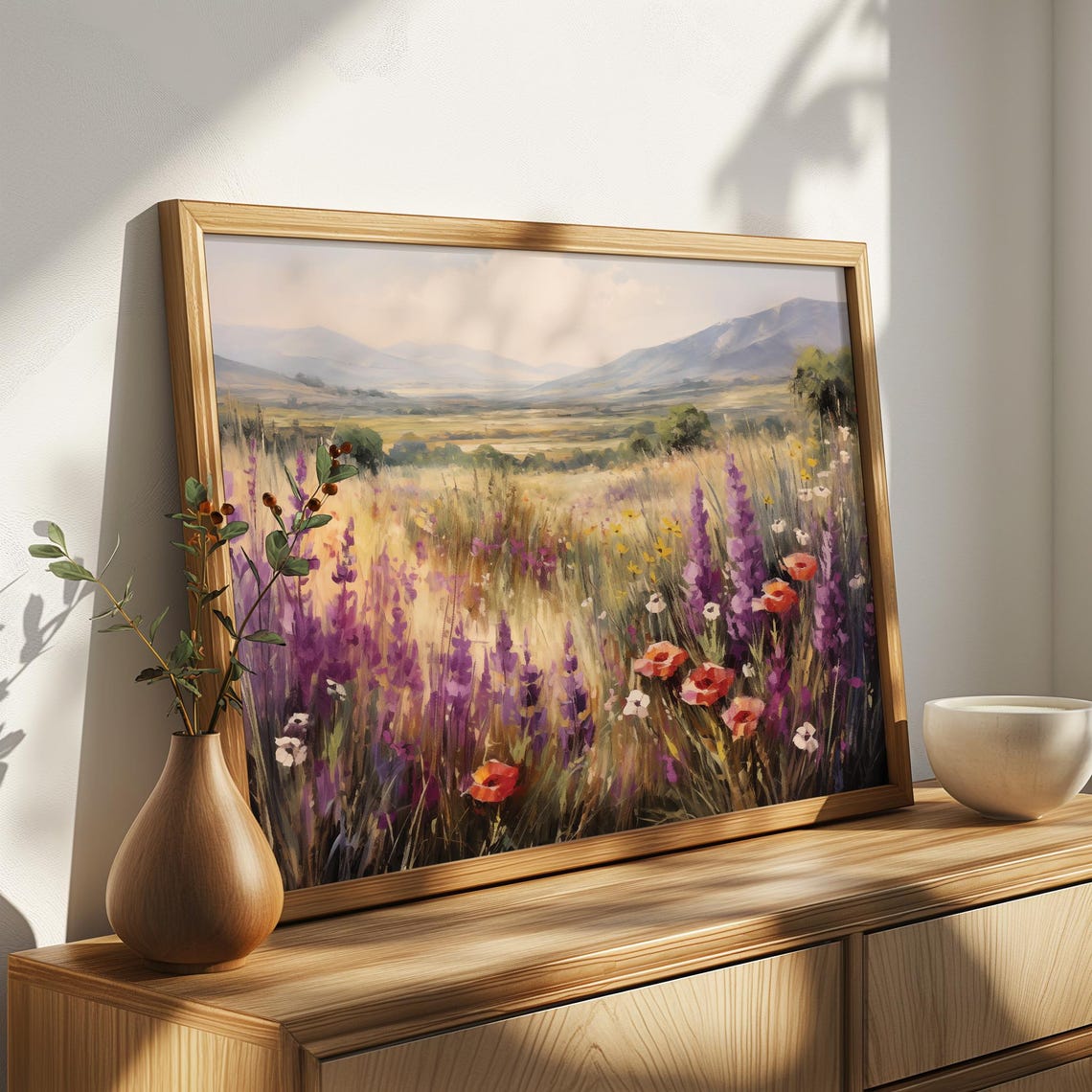 Lavender Field Rolling Hills Purple Bloom Summer Meadow Art Poster - Image 4