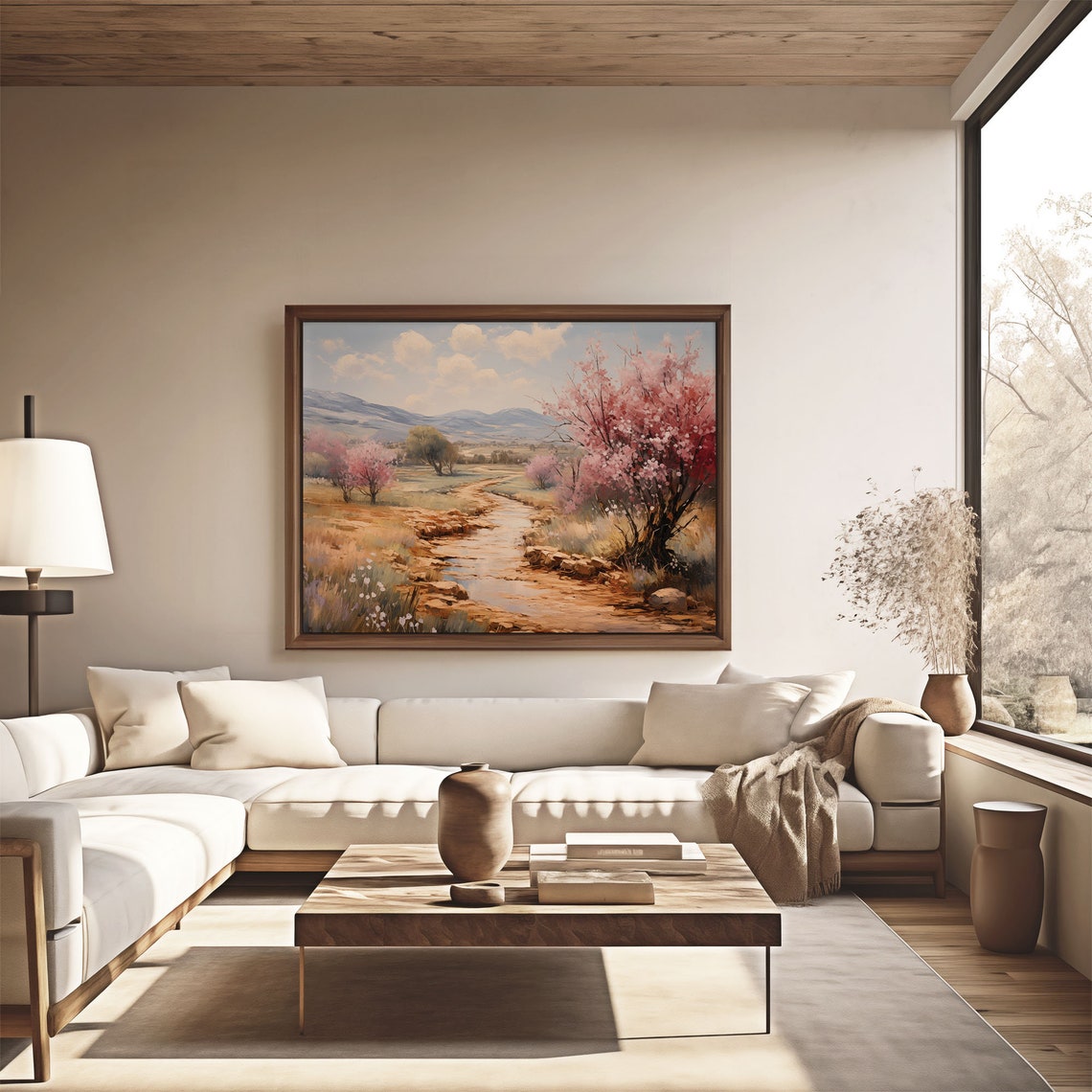 Blooming Cherry Trees By A Mountain Creek Vintage Spring Poster - Image 4