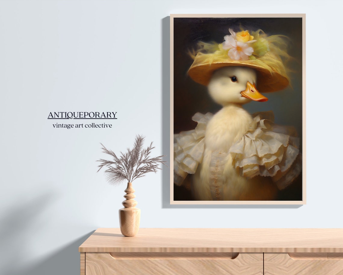 Baby Duck Bonnet Flower Hat Ruffled Dress Victorian Portrait Poster - Image 7