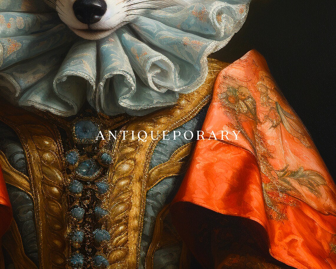 Victorian Animal Portrait Dressed Animal Prints Royal Fox Poster Royal Animal Painting Renaissance Animal Portrait Vintage Inspired Art - Image 2