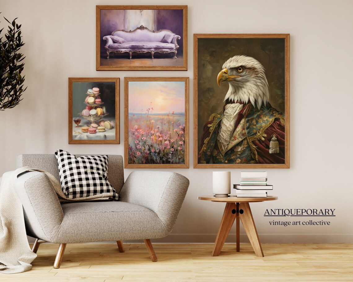 Vintage Bald Eagle Ornate Military Coat Regal Bird Portrait Poster - Image 2