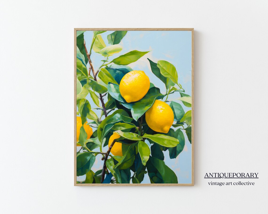 Vintage Lemon Tree Botanical Art Print, Kitchen Decor