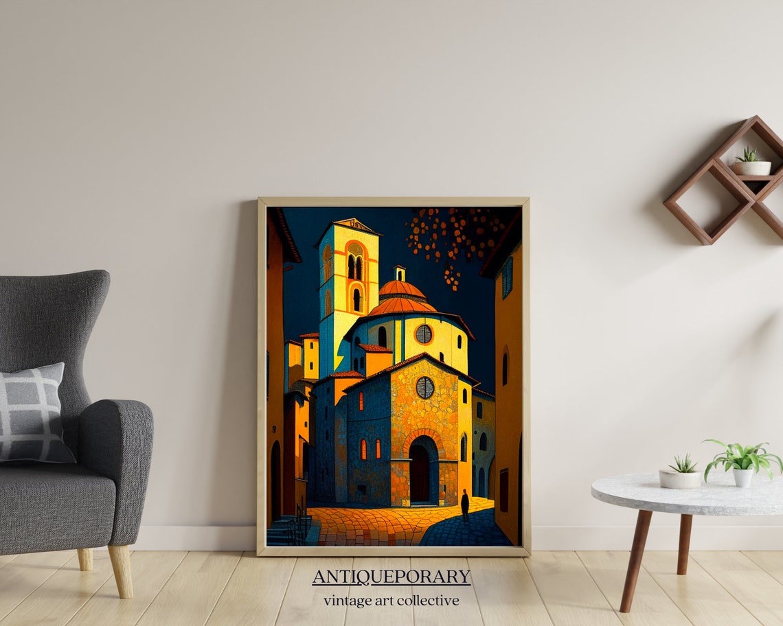 Antique Cityscape Oil Painting Vintage Architecture Painting Vintage Wall Art Moody Wall Decor Vintage Wall Art Vintage Portrait - Image 5