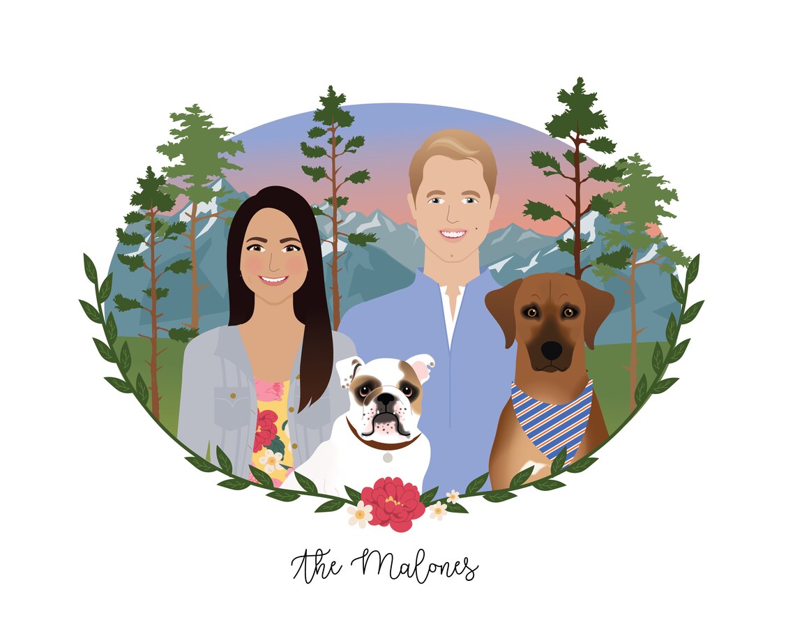 Custom Family Portrait From Photos Family Illustration Portrait Poster Family Gift Christmas Gift Gift For Dad Gift For Mom - Image 4
