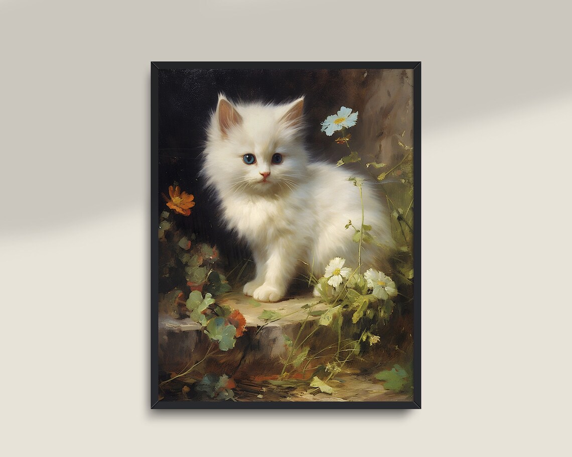 Vintage Cat Prints Farmhouse Cat Lover Art Print - Image 3