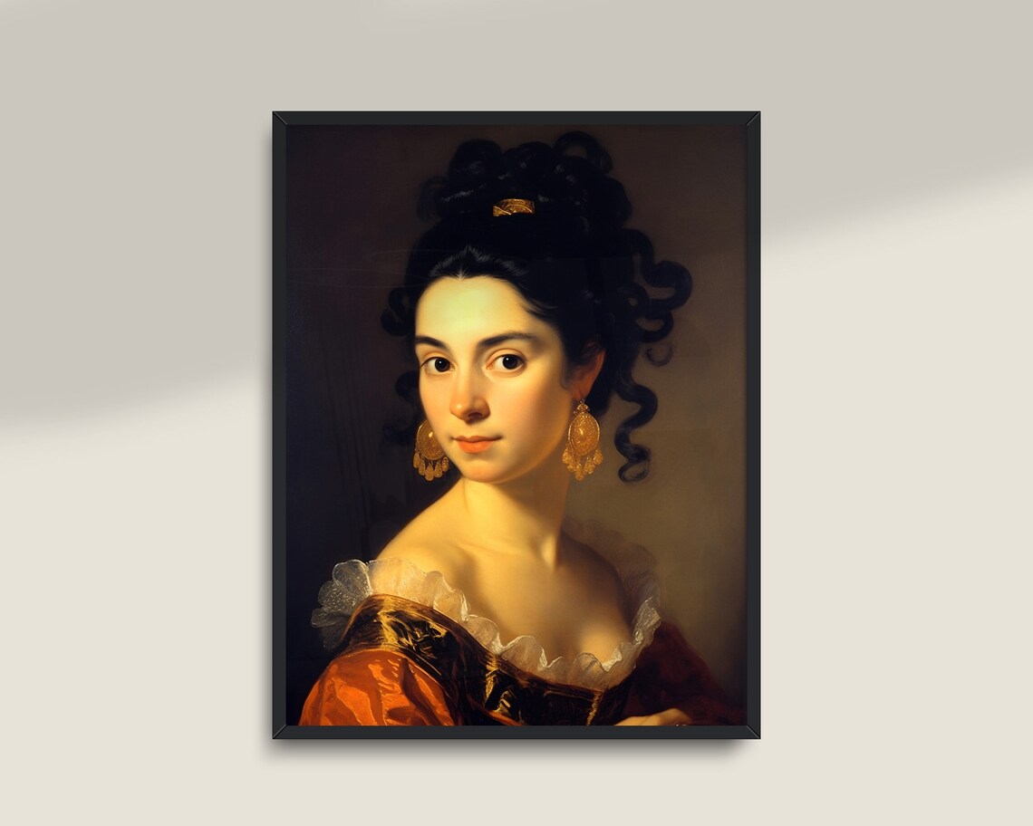 Woman Portrait Dark Academia Wall Art Print - Image 3
