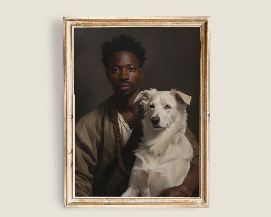 Black People Vintage Art, Dark Academia Portrait