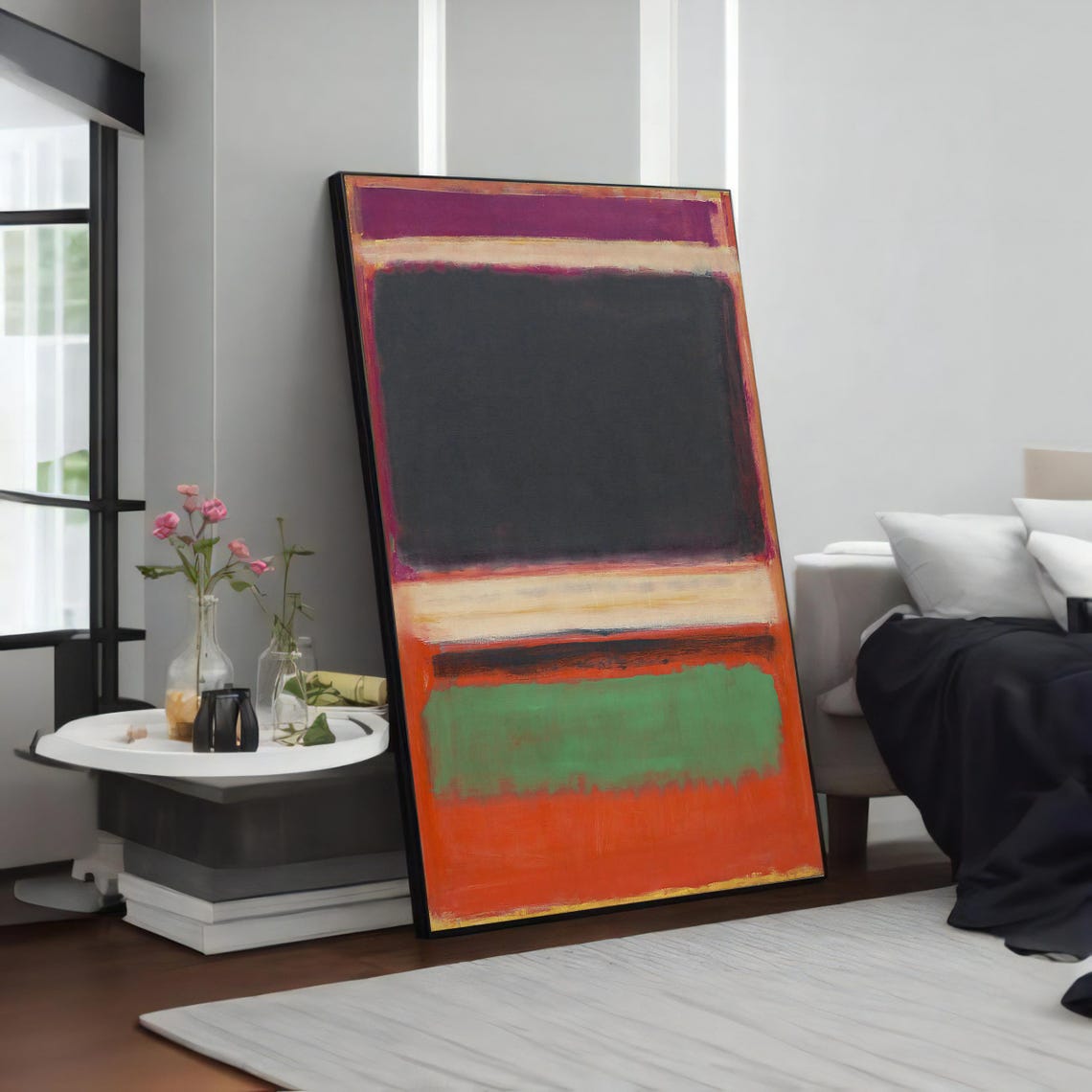 Rothko Style Black Green Red Modern Color Field Abstract Poster - Image 4