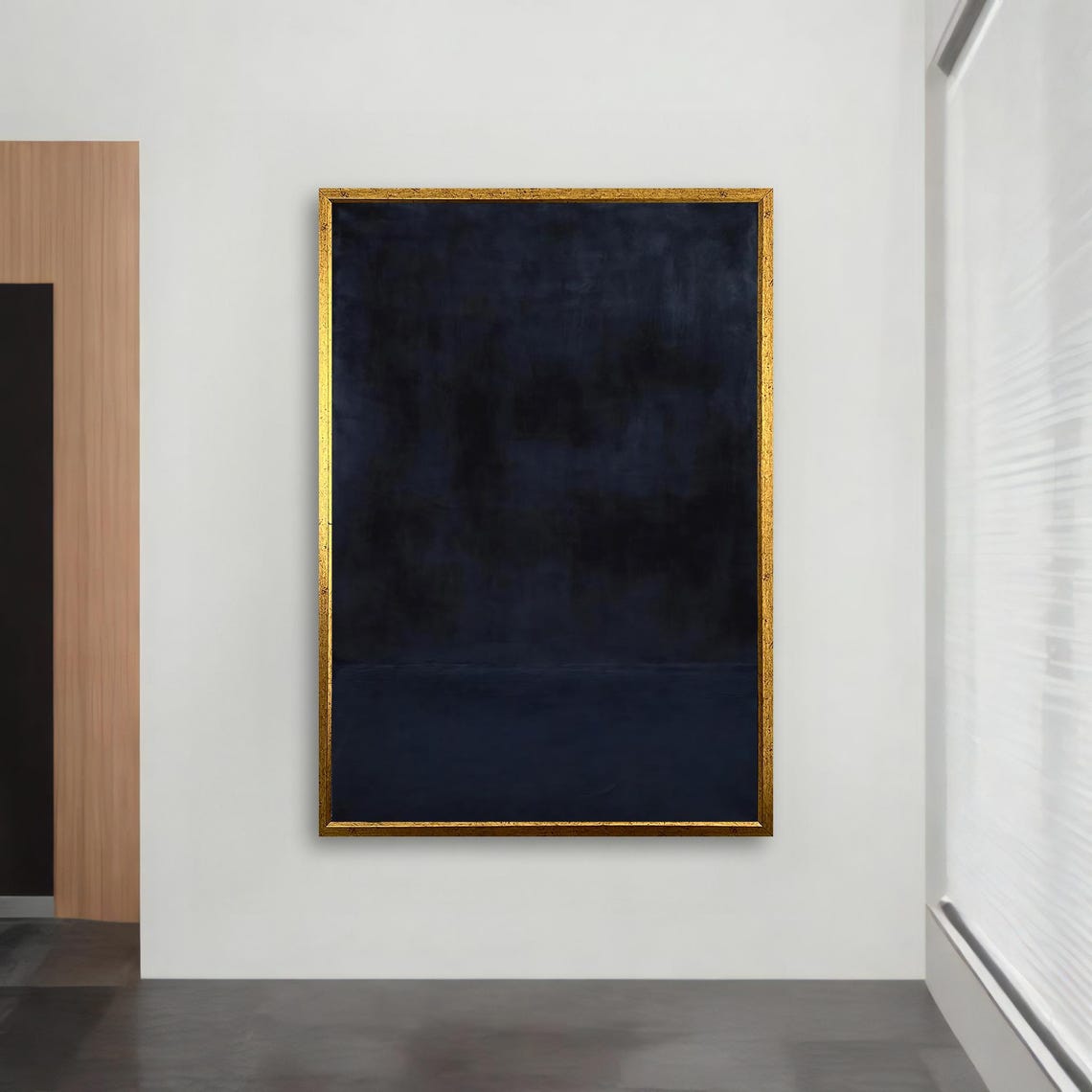 Rothko Style Midnight Navy Dark Abstract Color Field Art Poster - Image 2