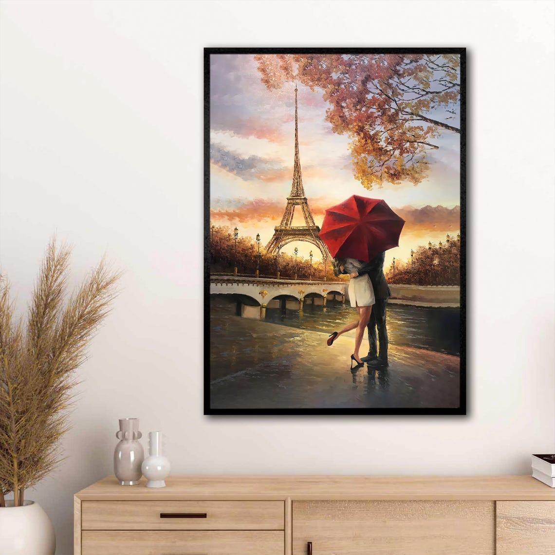 Love Is Different In Paris Wall Decor Love In Paris Art Painting Eiffel Tower Poster Roll On Stretched And Framed Options - Image 3