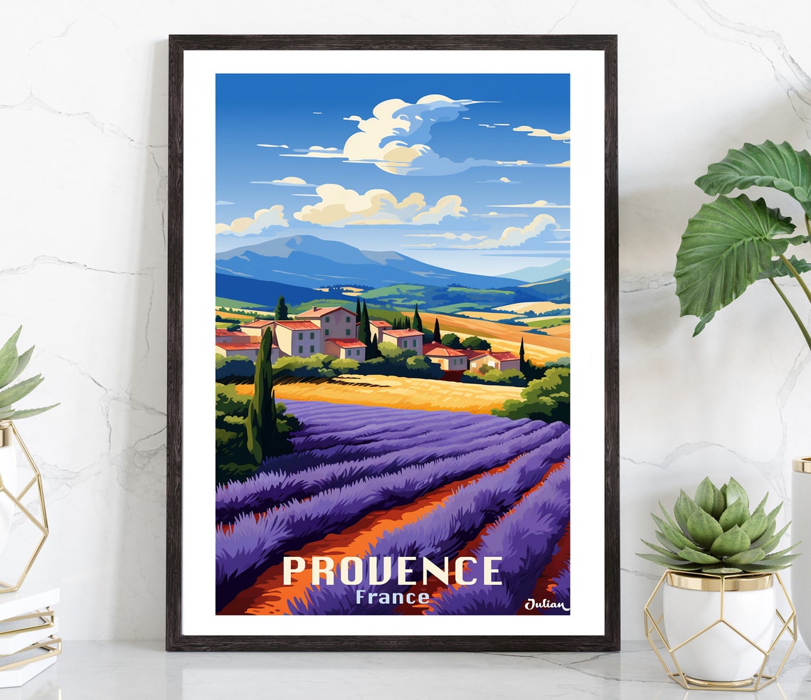 Provence Sunny Lavender Fields Blooming France Countryside Poster