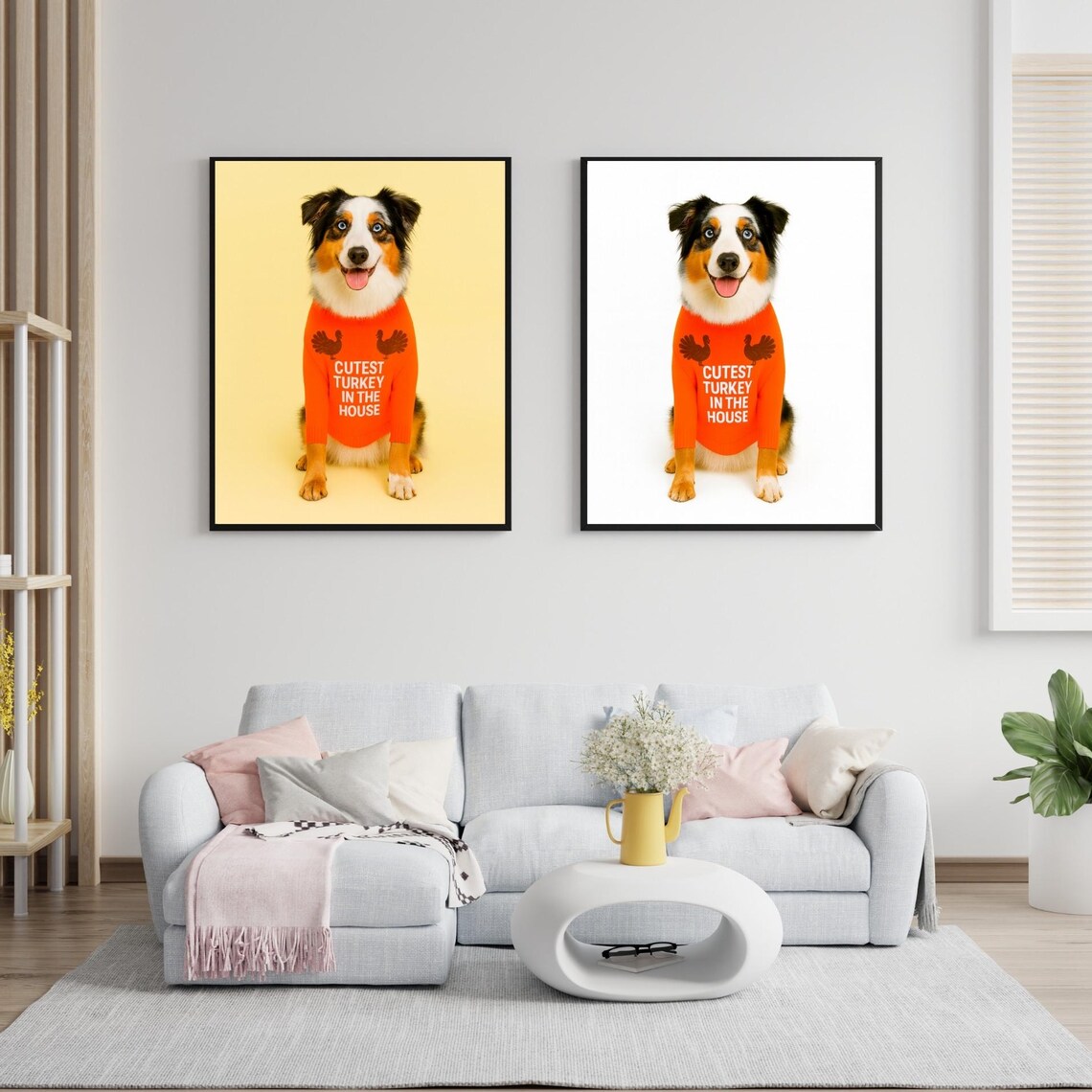 Australian Shepherd Thanksgiving Poster, Aussie Mom Gift