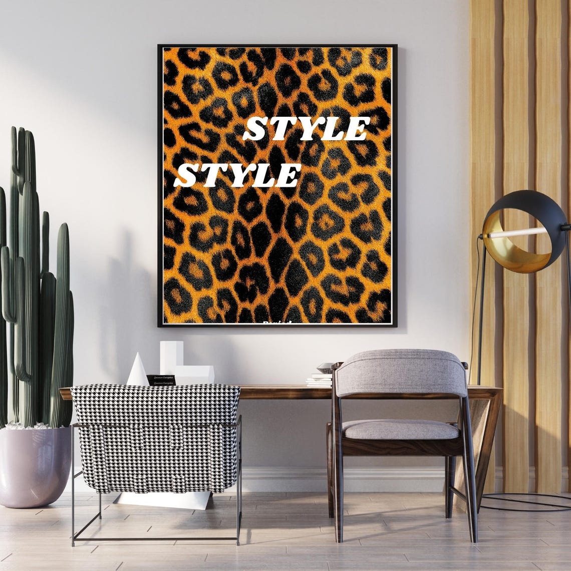 Style Style Orange Leopard Pattern Bold Fashion Statement Poster