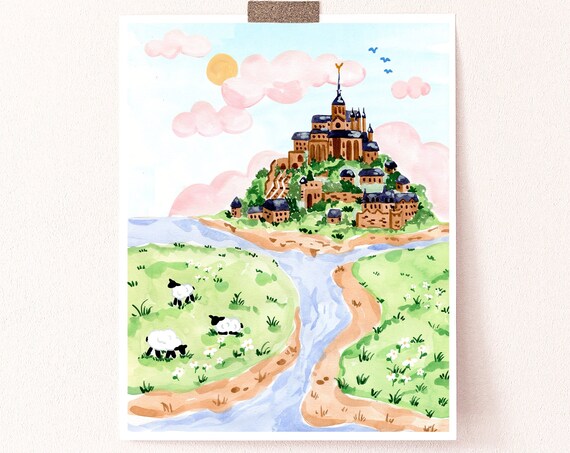 Mont St Michel Travel Poster, Normandy France