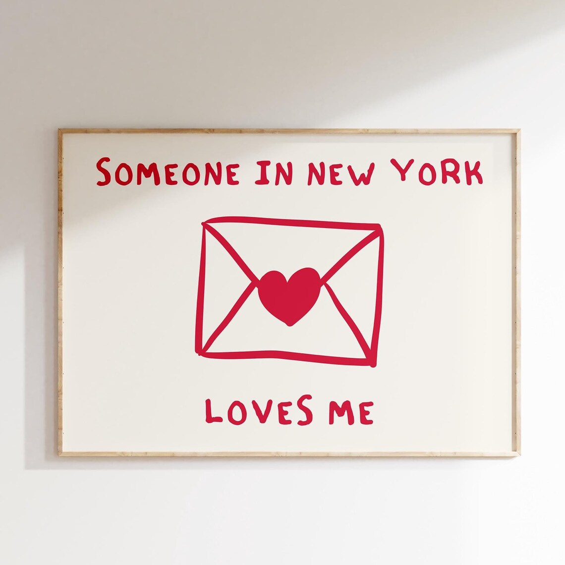 Someone In New York Loves Me Love Letter Heart Envelope Poster