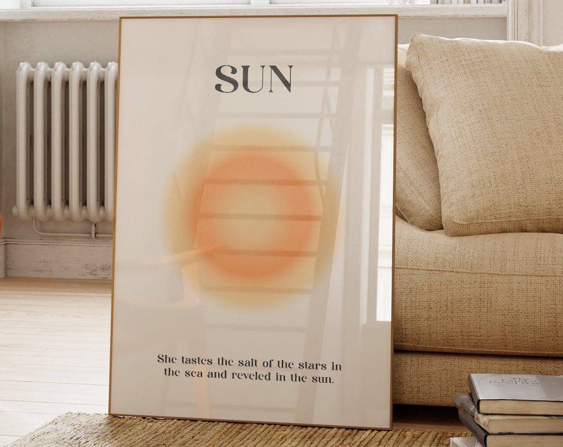 Sun Aura Quote Minimalist Peach Gradient Typography Wall Poster