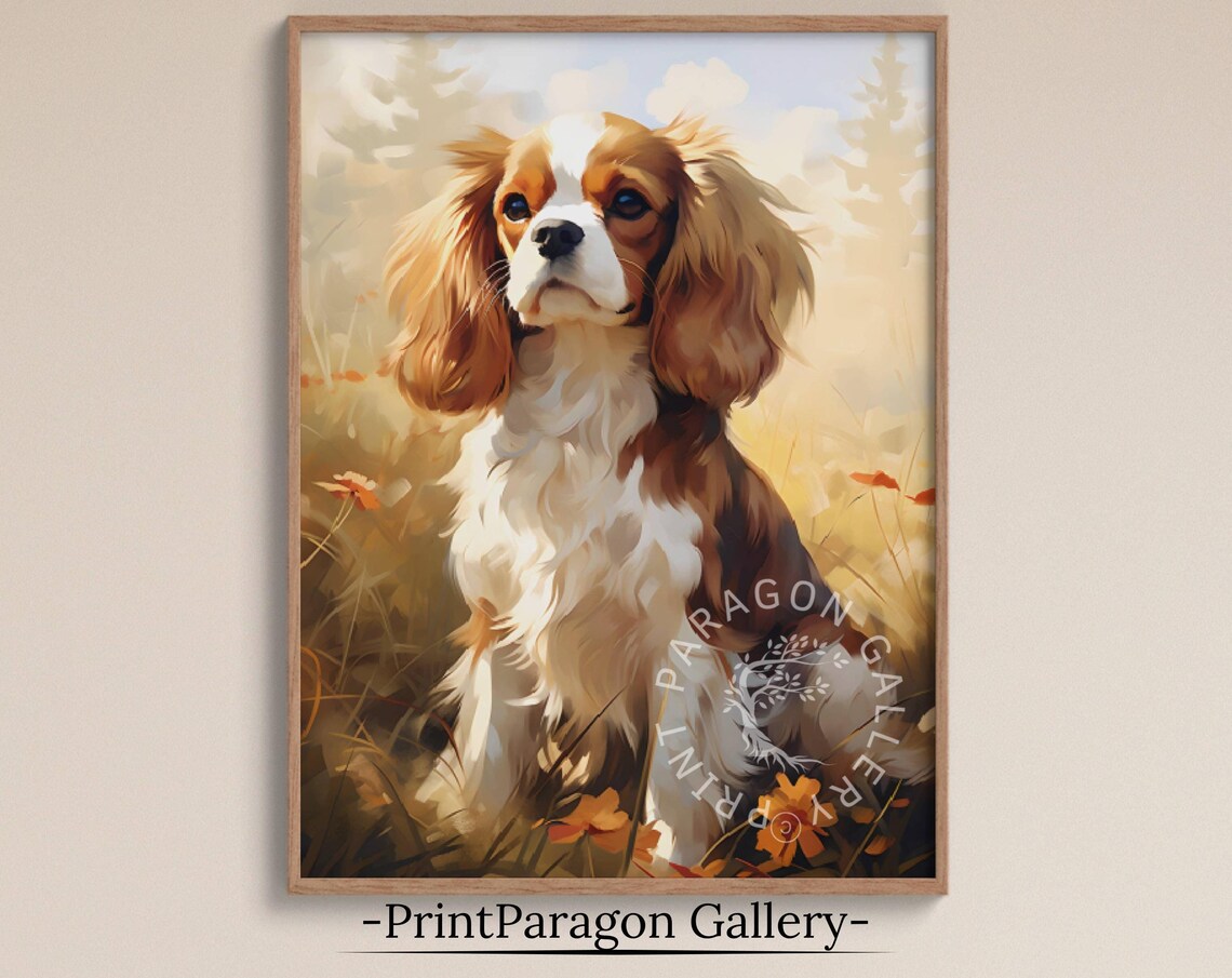 Cavalier King Charles Spaniel Pet Portrait Art Print