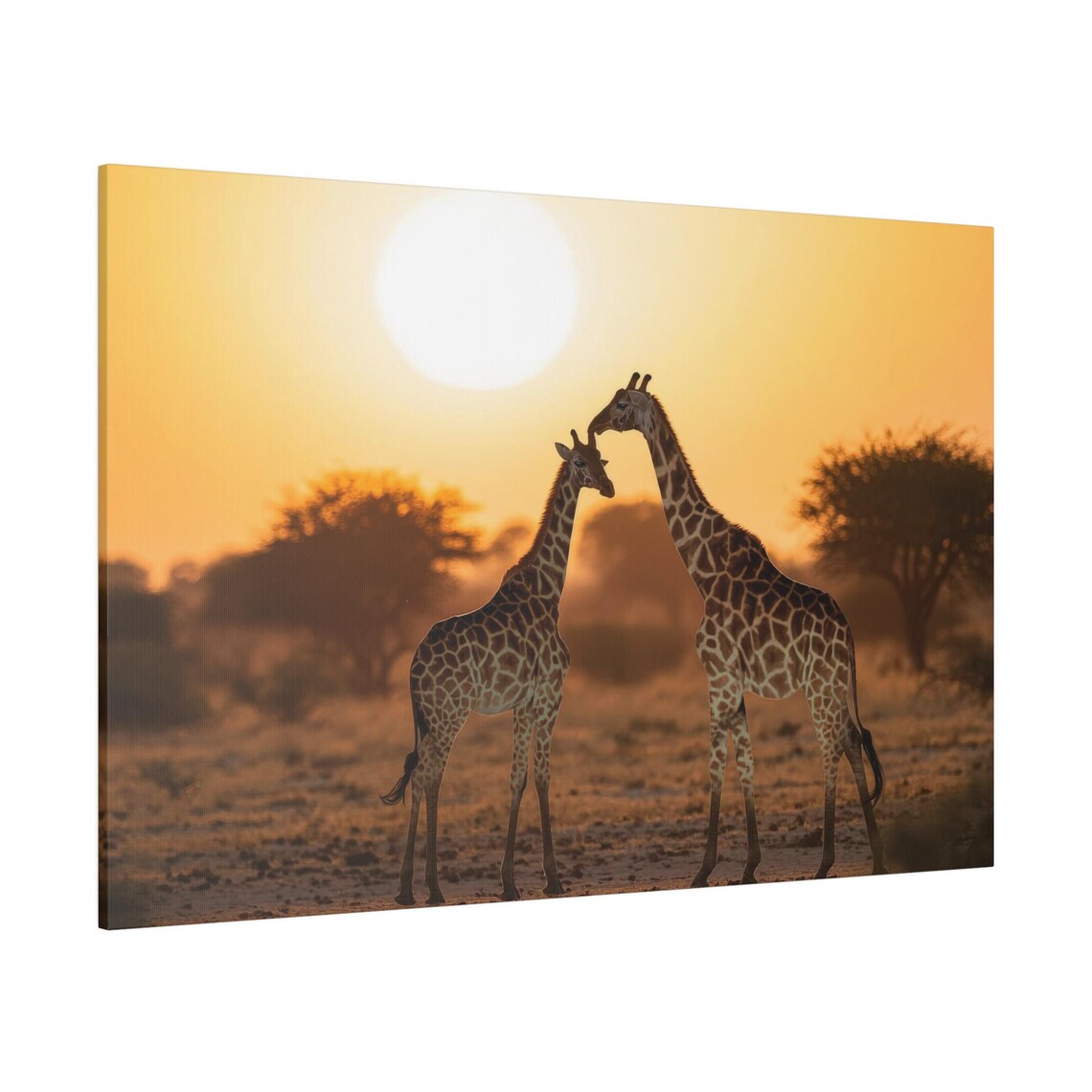Giraffe Couple, Romantic Cute Animal Art Print - Image 3
