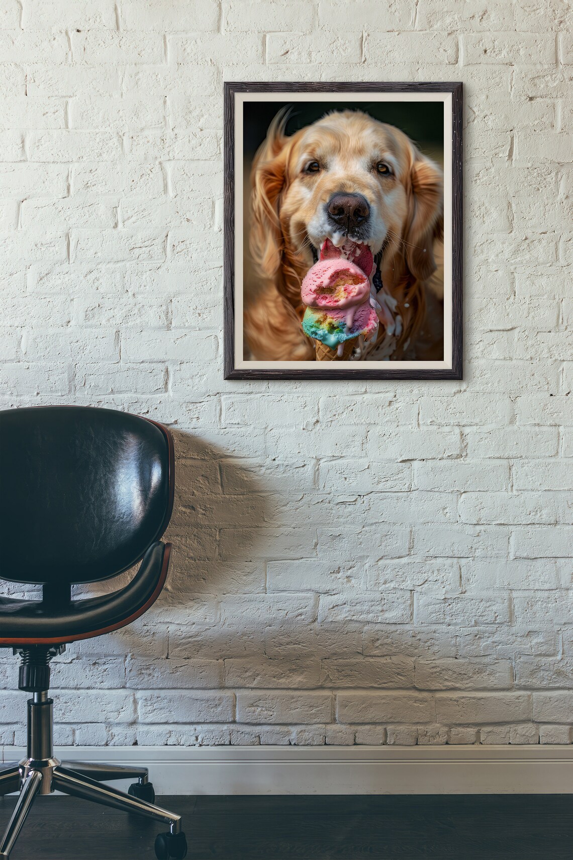 Golden Retriever Dog, Cute Funny Animal Poster - Image 3