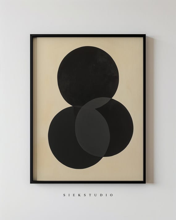 Modern Circle Shapes, Mid Century Minimalist Poster