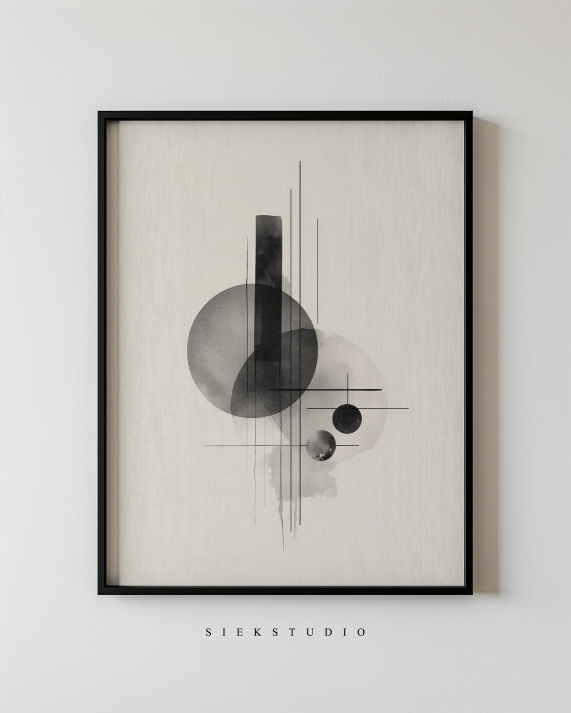 Abstract Minimalist Circles And Shapes, Art Print