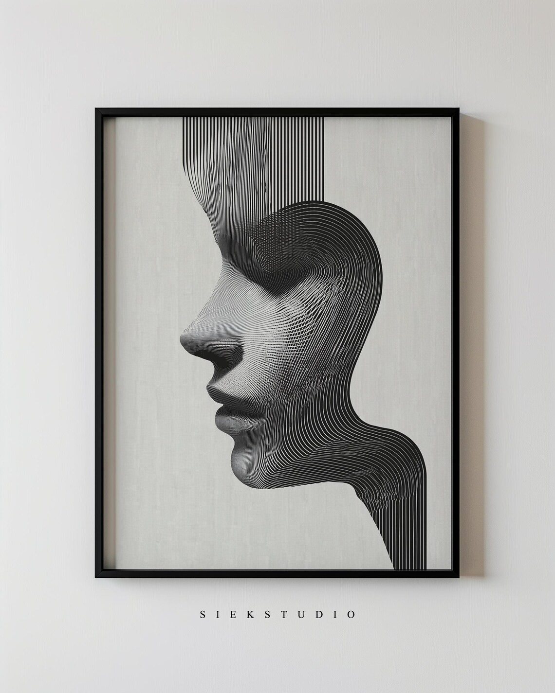 Abstract Profile Minimalist Line Art Portrait, Art Print