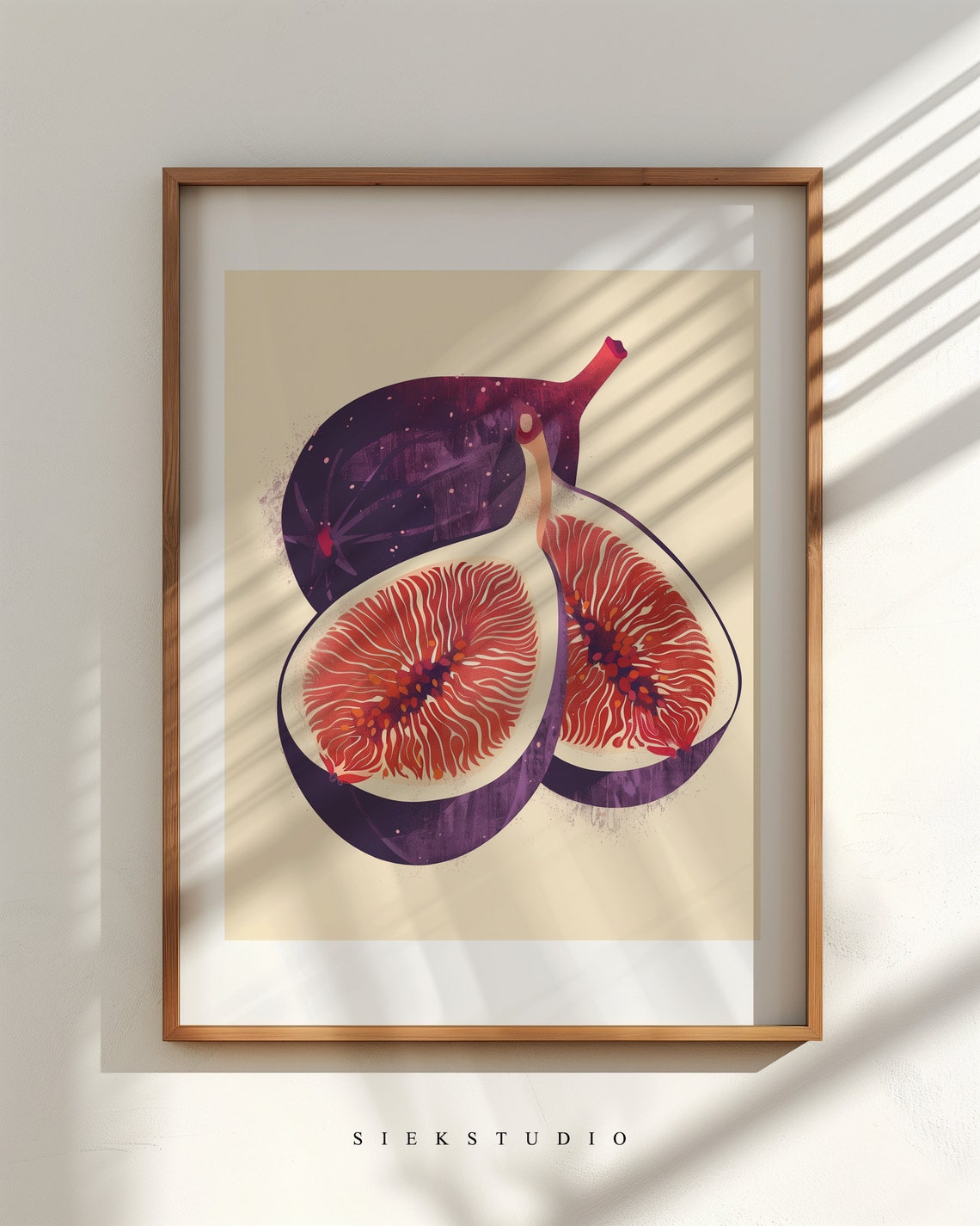 Fig Fruit Wall Art Vibrant Fruit Illustration Boho Kitchen Home Decor Botanical Wall Art Fig Fall Harvest Art Poster - Image 3