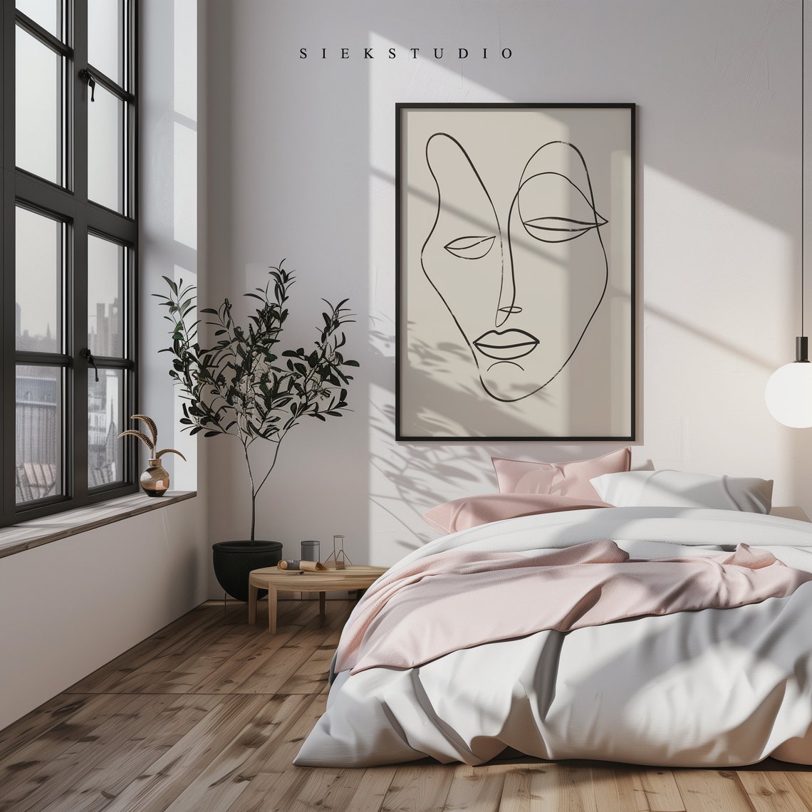 Minimalist Single Line Face Abstract Modern Art Gallery Poster - Image 3