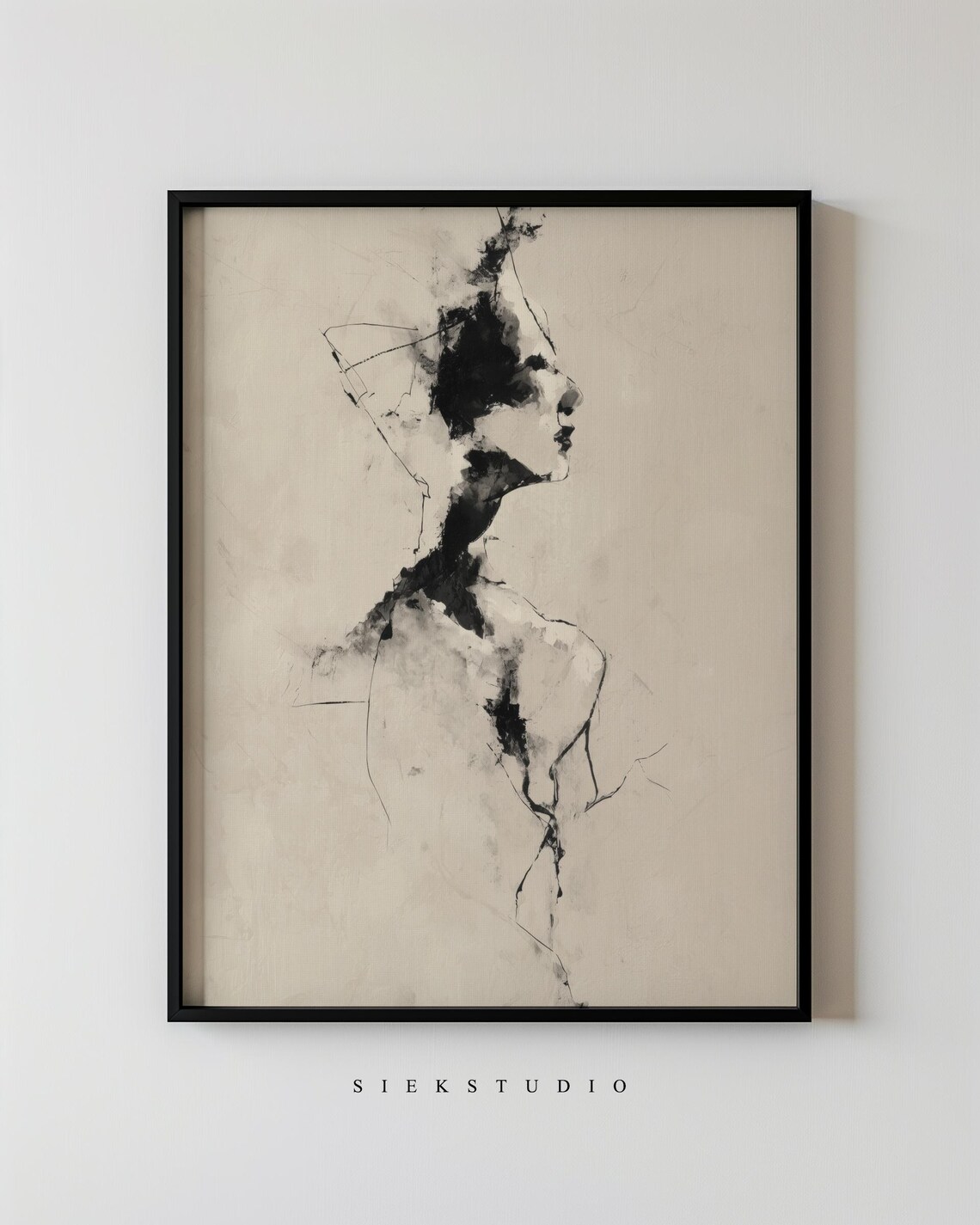 Abstract Female Figure Line Drawing Art Print