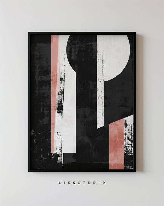 Modern Geometric Abstract Line Art, Poster Print