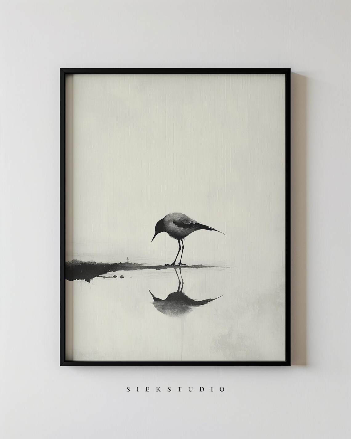 Minimalist Abstract Bird Reflection Art Print