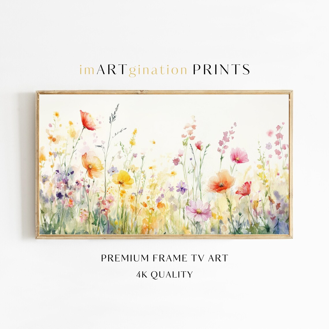 Spring Wildflowers, Vintage Cottage Art Print