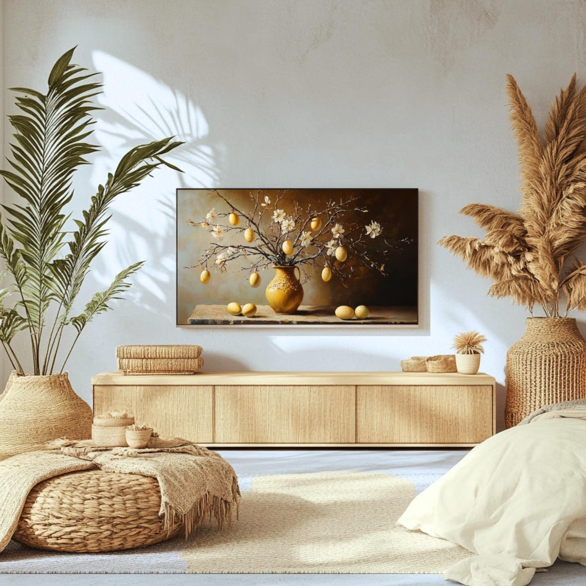 Easter Frame Tv Art Easter Eggs Frame Tv Art Spring Decor Vintage Farmhouse Tv Art Frame Tv Easter Bush Art Vintage - Image 2